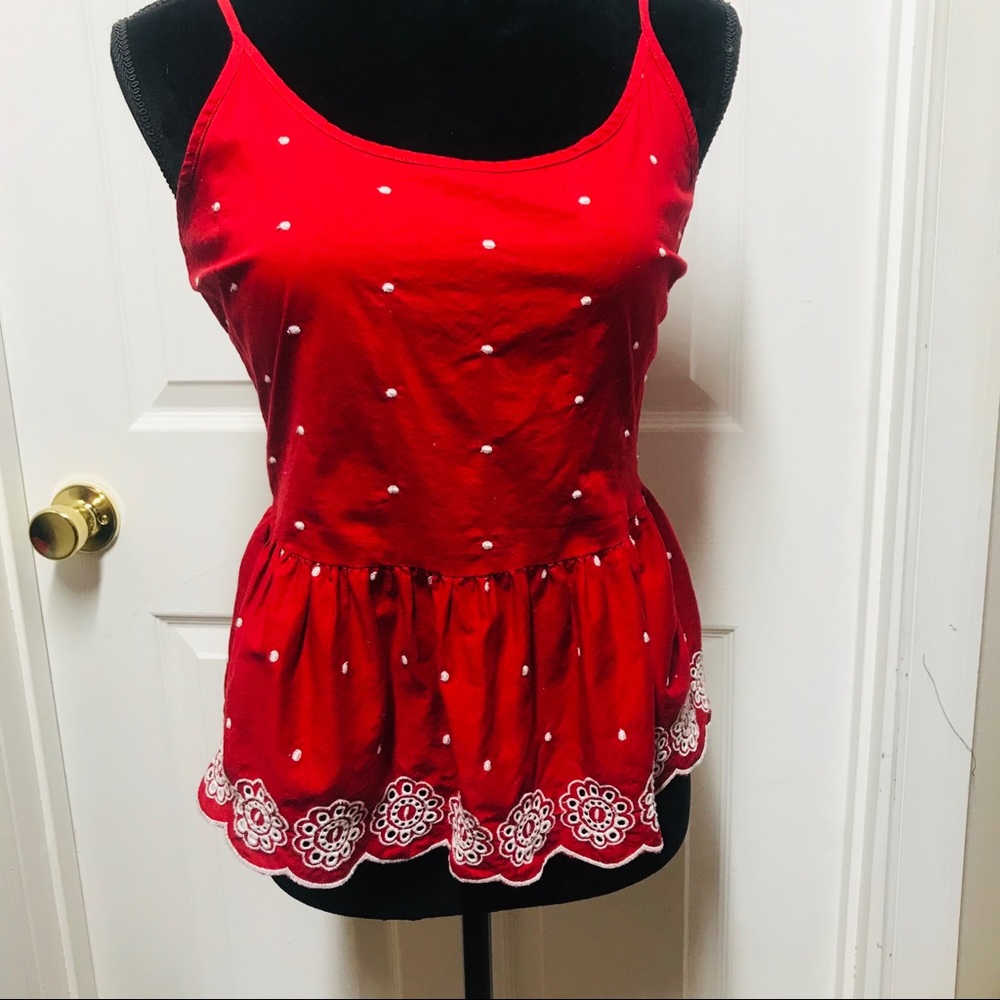 Arizona Jean Co. Red babydoll blouse - Size Medium